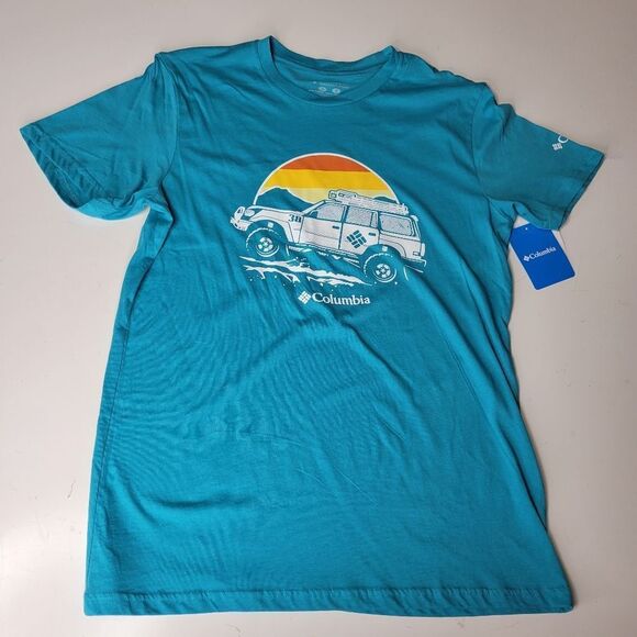 NEW OFF ROAD JEEP SUV COLUMBIA SUNSET MOUNTAINS TSHIRT m medium NWT - Picture 4 of 7